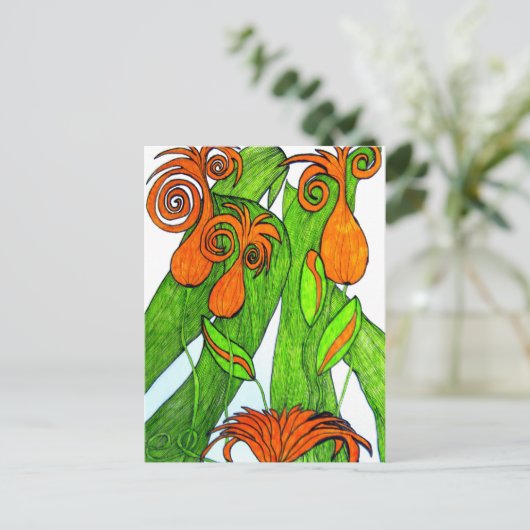 Tulipes en orange Carte postale (Debout devant)