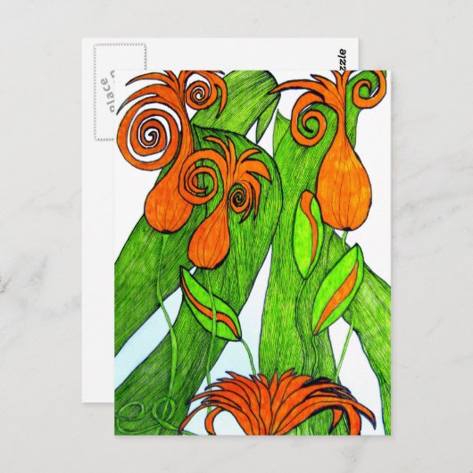 Tulipes en orange Carte postale (Devant / Derrière)