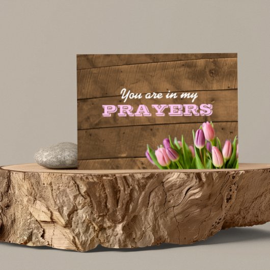 Tulipes et Barnwood dans ma carte de note de