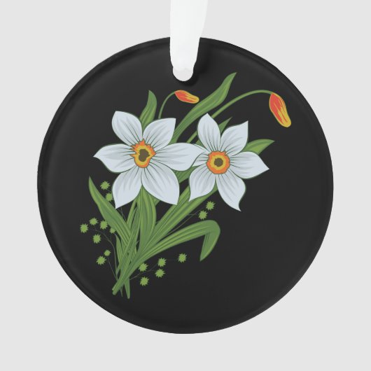 Tulipes et jonquilles Fleurs Fond noir (devant)