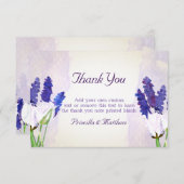 Tulipes et Lavender Merci Cartes (Devant / Derrière)