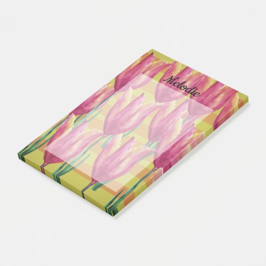 Tulipes et lignes Post-it Notes (Incliné)