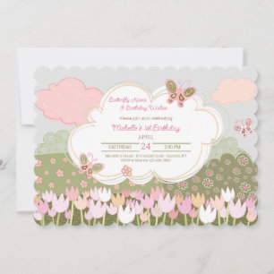 Tulipes et papillons Invitations