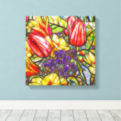 Tulipes et toile de jonquille (Insitu (Plancher de Bois))