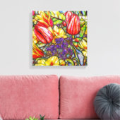 Tulipes et toile de jonquille (Insitu(Salon))