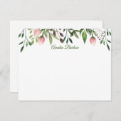 Tulipes et verdure Carte à note plat personnalisée (Devant / Derrière)