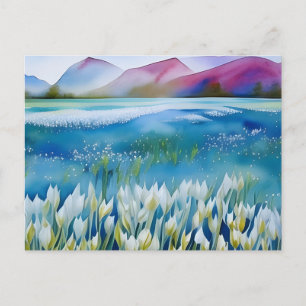 Tulipes, fleurs, carte postale pour la traversée