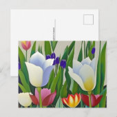 Tulipes, fleurs, carte postale pour la traversée (Devant / Derrière)