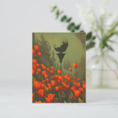 Tulipes, fleurs, carte postale pour la traversée (Debout devant)