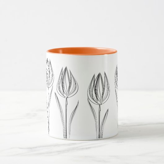 Tulipes Fleurs Dessin Gardener Mug (Centre)