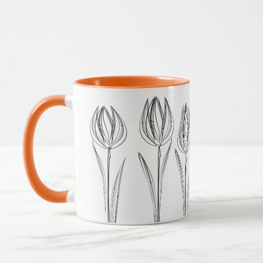 Tulipes Fleurs Dessin Gardener Mug (Gauche)