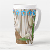 Tulipes florifères Trappe Latte Mug (Angle droit)