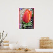 Tulipes Force Coeur Citation Florale Fleurs Poster (Cuisine)