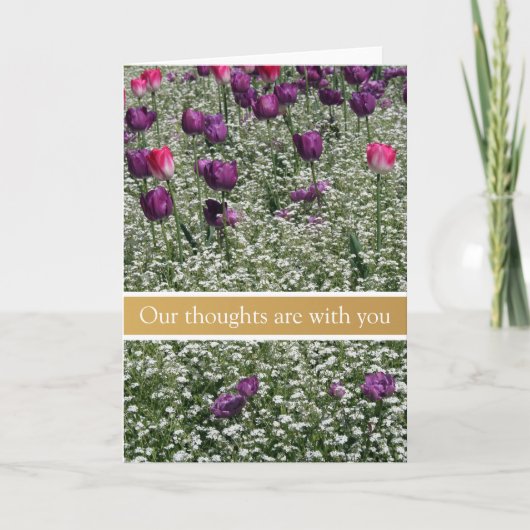 Tulipes Jardin paisible Condoléances Carte de symp (Devant)