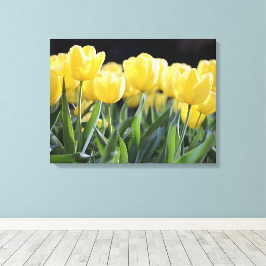 Tulipes Jaunes Enveloppé Toile Art Imprimer (Insitu (Plancher de Bois))