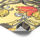 Tulipes jaunes et coraux Poster Art Nouveau Design (Coin)