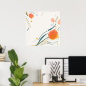 Tulipes Orange Corail Affiche Florale Moderne Mini (Bureau à domicile)