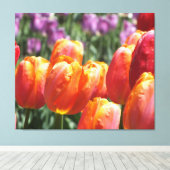 Tulipes oranges Enveloppées Toile Impression (Insitu (Plancher de Bois))