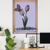 Tulipes Papillon Impression, Affiche (Bureau à domicile)