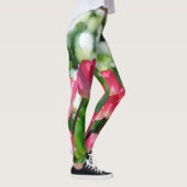 Tulipes Pink et Vert Aquarelle Leggings (Droite)