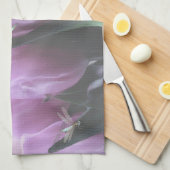 Tulipes pourpres Aqua Dragonflies Serviettes de cu (Quart Plié)