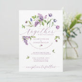 Tulipes pourpres & Fleurs de ressort Faire-part de (Debout devant)