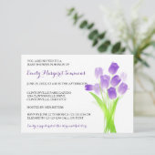 Tulipes pourpres - Invitation Baby shower 3x5 (Debout devant)