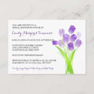 Tulipes pourpres - Invitation de douche nuptiale 3