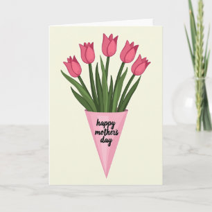 Tulipes rayées Carte de fêtes des mères