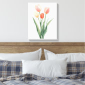 Tulipes Rose Pâle Impression Florale Aquarelle (Insitu(Chambre))