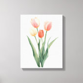 Tulipes Rose Pâle Impression Florale Aquarelle (Recto)