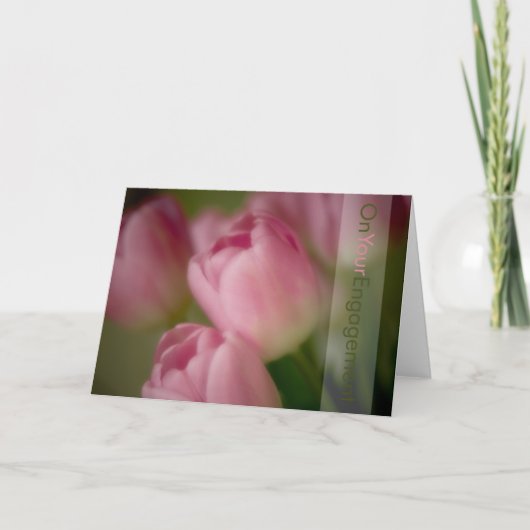 Tulipes roses • Carte de félicitations pour fiança (Devant)