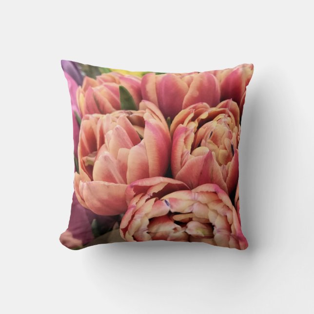 Tulipes roses - coussin (Recto)