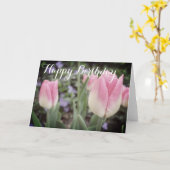 Tulipes roses dans la carte d'anniversaire de (Fleur jaune)