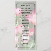Tulipes roses dans le programme de mariage de jard (Dos)