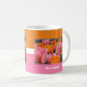 Tulipes roses et oranges, café Mug (Devant droit)