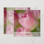 Tulipes roses ・ Faire-part de mariage (Devant / Derrière)
