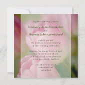 Tulipes roses ・ Faire-part de mariage (Dos)