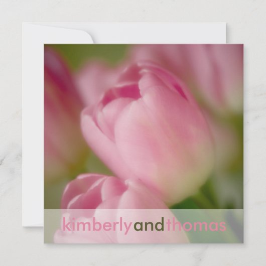 Tulipes roses ・ Faire-part de mariage (Devant)