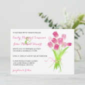 Tulipes roses - Faire-part de mariage (Debout devant)