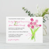 Tulipes roses - Faire-part de mariage (Debout devant)