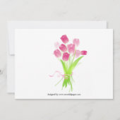 Tulipes roses - Faire-part de mariage (Dos)