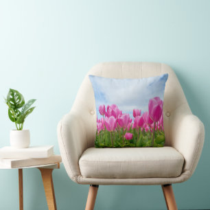 Tulipes roses Fleurs Jeter Oreiller
