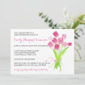 Tulipes roses - Invitation Baby shower (Debout devant)