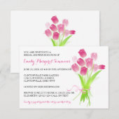 Tulipes roses - Invitation de douche nuptiale 3x5 (Devant / Derrière)