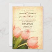Tulipes roses invitation de mariage printemps (Devant)