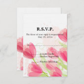 Tulipes roses Mariage floral RSVP (Devant / Derrière)
