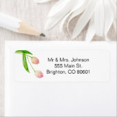 Tulipes roses - modèle étiquette de adresse (En situation)