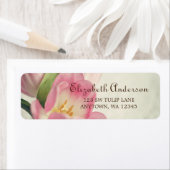 Tulipes roses vintages Étiquettes de adresse (En situation)