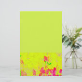 Tulipes Rouges Bordure Papeterie Jaune Vert (Debout devant)